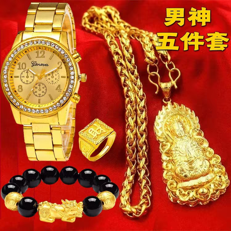 越南沙金项链新款男士大金链子不掉色镀金黄金粗大霸气结婚表演出