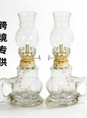 热卖火水灯防风复古煤油灯户外玻璃老式马灯供佛长明灯灯盏