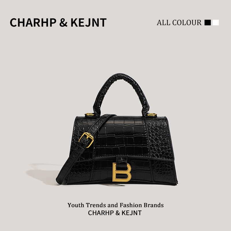 charhp&kejnt官方正品包包女感法式沙漏包百搭手提单肩斜挎包