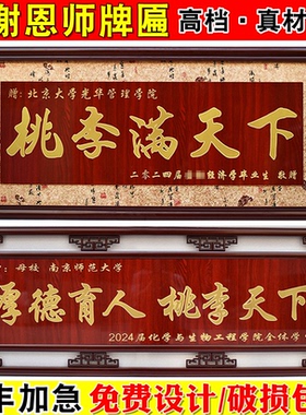 定制做牌匾礼品东阳木雕半手工感谢老师牌匾新中式教师节礼物礼品