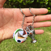 欧洲杯钥匙扣仿真足球模型金球奖杯挂件周边小礼品纪念品送男孩子