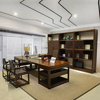 Mới Trung Quốc gỗ rắn bàn viết bàn Zen chủ tịch bàn giám đốc điều hành hiện đại kết hợp nội thất văn phòng - Nội thất văn phòng ghế
