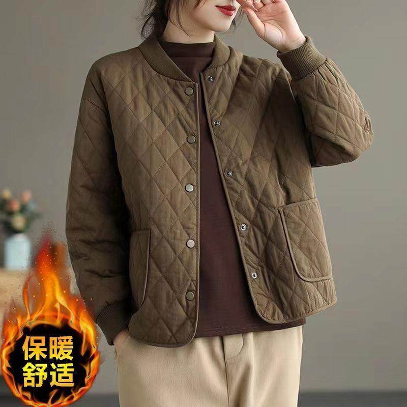 棒球服短款棉衣女2026冬季新款大码韩版小个子轻薄时尚轻便棉服女