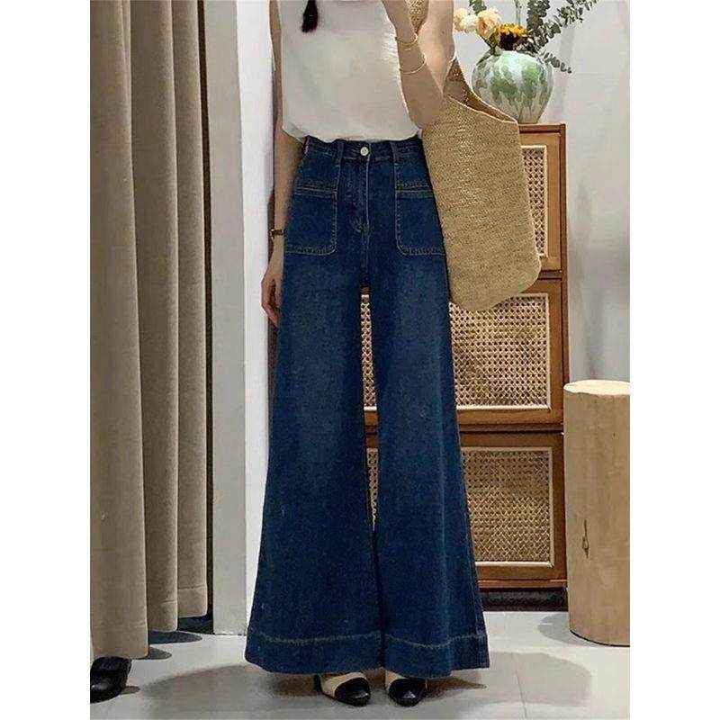 美式复古牛仔裤阔腿宽松女春季2026新款高腰显瘦垂感拖地大脚裤秋