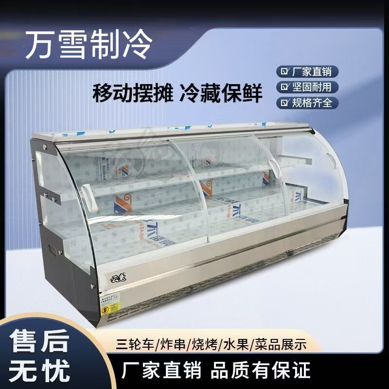 三层阶梯移动柜摊冷藏冷冻保鲜点菜展示柜三轮车炸冰串烧