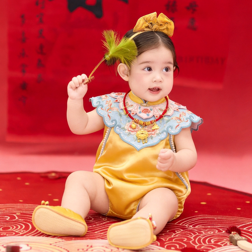 宝宝周岁礼服婴儿国风生日宴服装