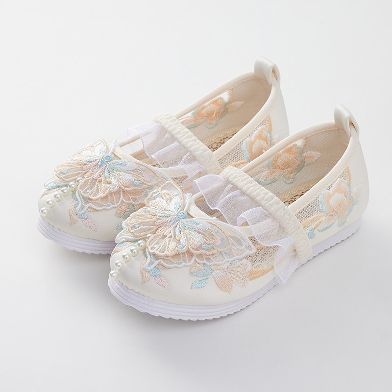 旗铂汉服女童夏季绣花鞋图片