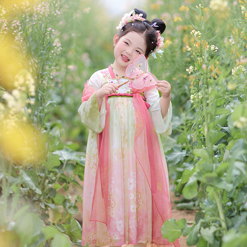 旗铂汉服女童春装儿童超仙公主裙图片