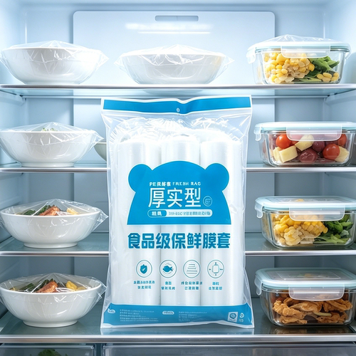 一次性食品级保鲜套加厚款 松紧口保鲜膜罩 厨房剩菜碗盘通用保鲜