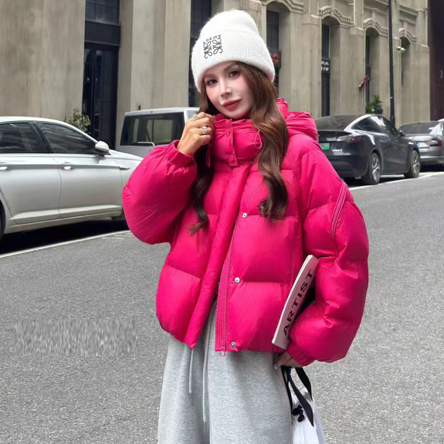 连帽羽绒服女短款2025冬季新时尚
