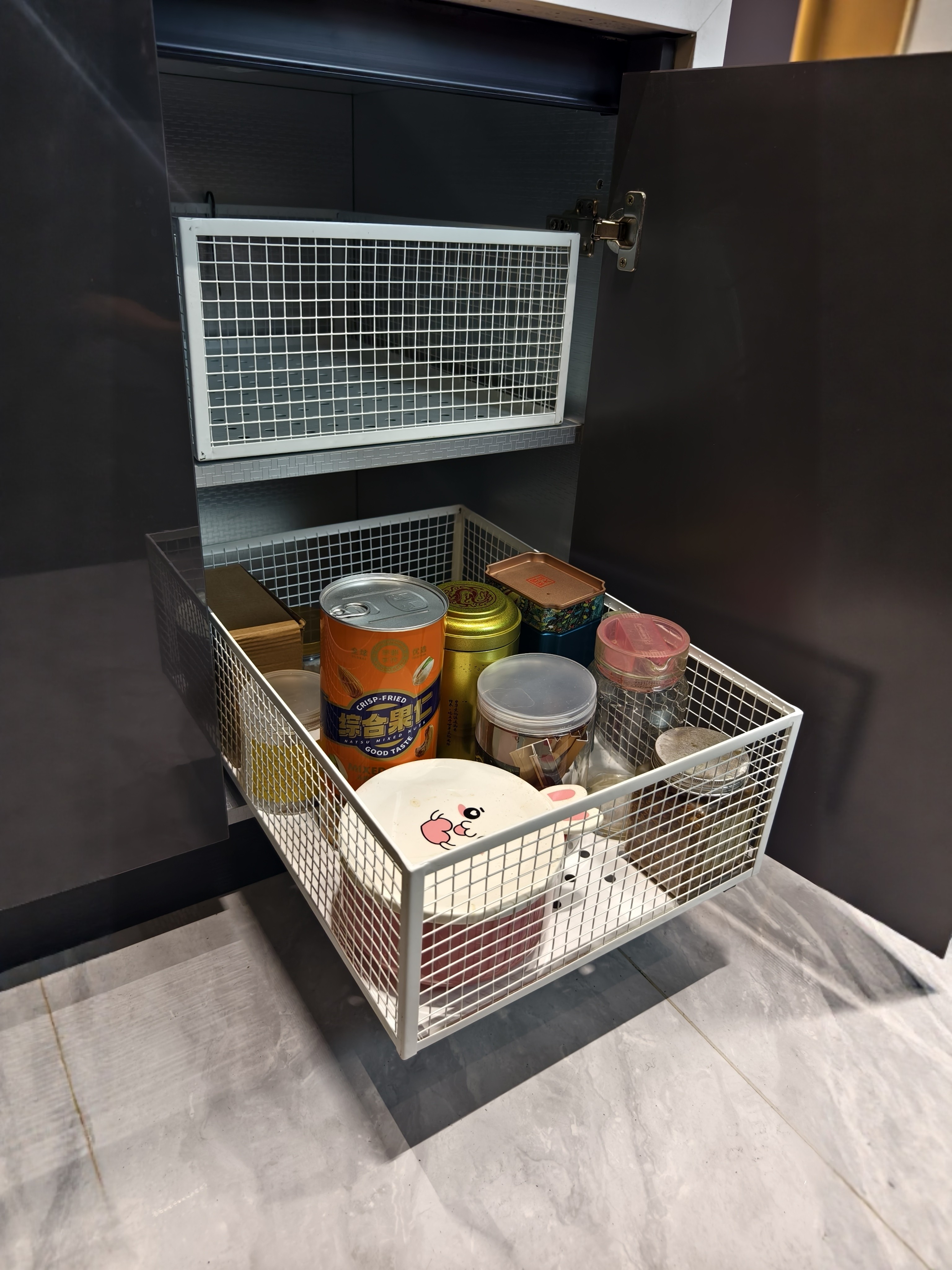 网格收纳箱橱柜拉篮铁艺超市陈列收纳筐定制厨房衣柜金属抽屉拉篮