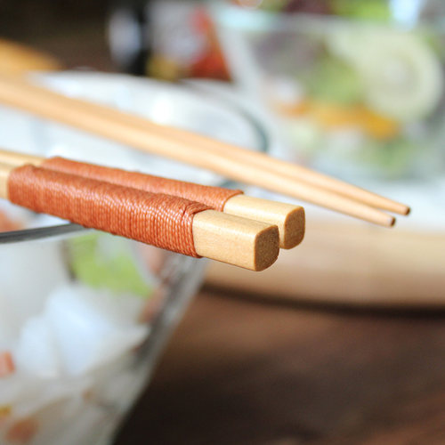 日式天然寿司尖头实木餐具筷子