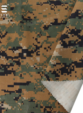 戎盛MARPAT美国数位迷彩尼棉格子布耐磨透气战术工装盔罩帽子面料