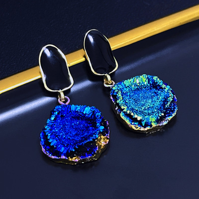 蓝色星系！~高级感925银针镀14K气质时尚百搭耳饰耳环 耳环女