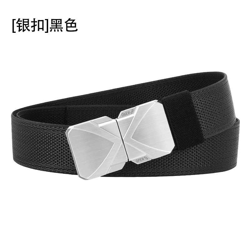 战术腰带秋盈帆优选腰带合金扣头弹力带身男士时尚自动扣帆布腰带