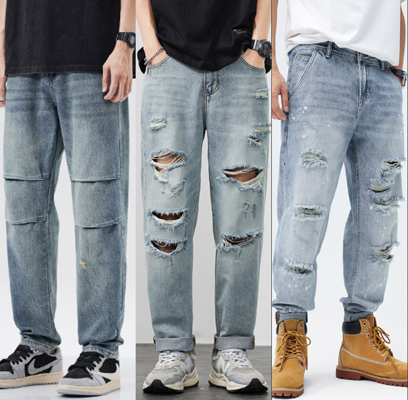 潮牌拉链长裤水洗夏季舒适