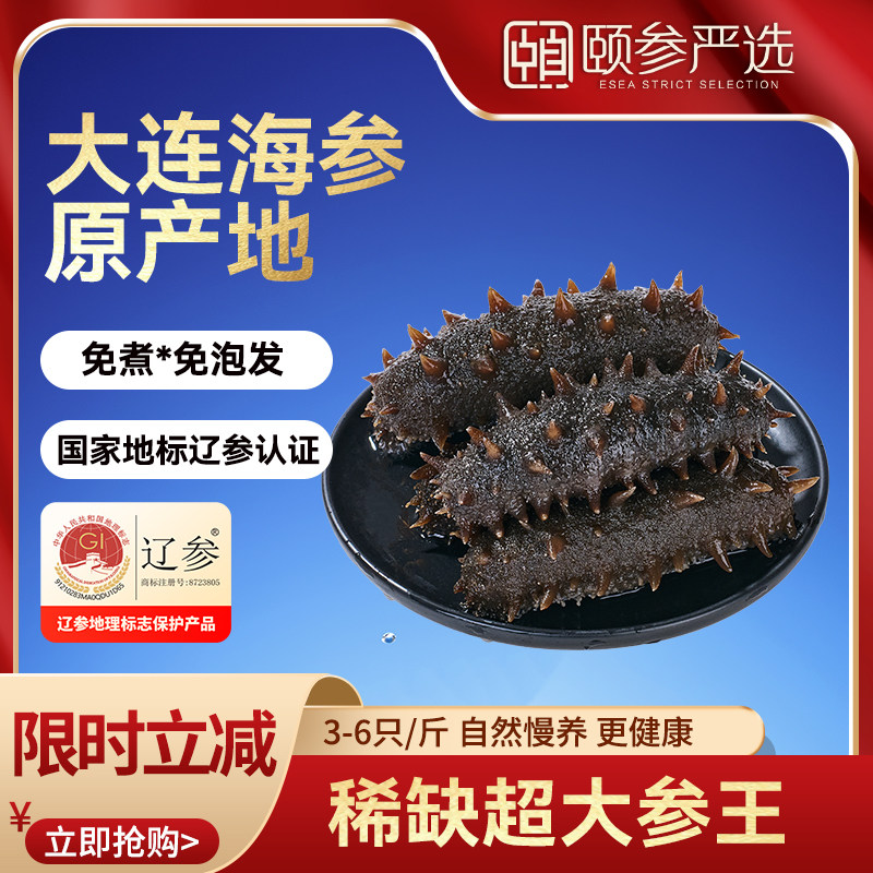 【超大海参】大连冷冻即食海参2斤（3-6只/斤）官方旗舰店辽刺参