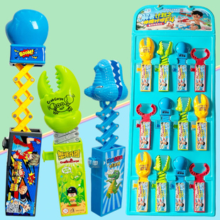 网红送儿童创意按压伸缩鳄鱼钳子夹子拳头螃蟹钳糖果玩具超市批发