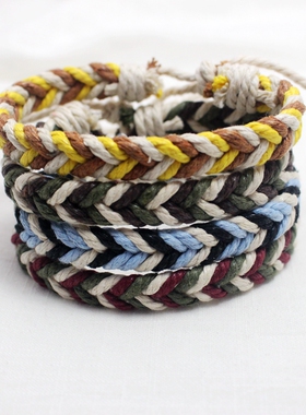 手工编织学生棉麻韩版情侣首饰品