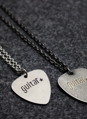 复古吉他拨片情侣钛钢钢吊坠吊坠