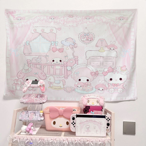 卡通可爱宿舍房间床头装饰背景布