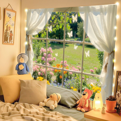 唯美窗户挂布ins背景宿舍改造布