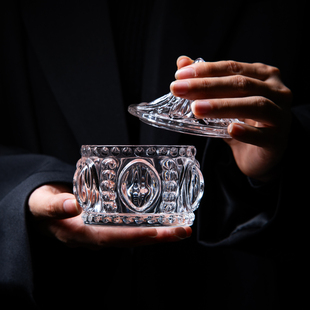 高颜值玻璃首饰化妆品收纳盒个性天鹅皇冠糖果罐高级感装饰摆件