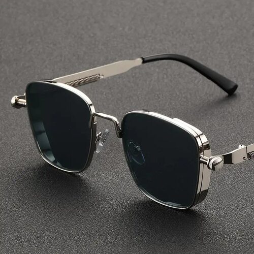 2026新款复古方框蒸汽朋克金属太阳眼镜欧美通用个性墨镜sunglass