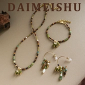 新款 清新复古精致滴油小象施家珍珠项链轻奢小众高级感串珠锁骨链