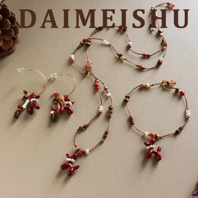 原创精致滴油小狗天然石淡水珍珠耳环轻奢高级感耳饰女设计感小众