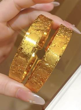 假三金首饰新中式三面碎冰冰莲