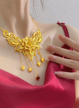 假黄金首饰婚庆三金饰品 婚纱龙凤新娘镀金首饰 镯项耳戒礼盒组合