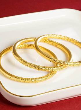 假黄金首饰结婚沙金古法花卷草纹