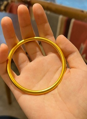 经典古法金镀金手镯传承女款金色镯子素圈传家简约送礼传承婚嫁