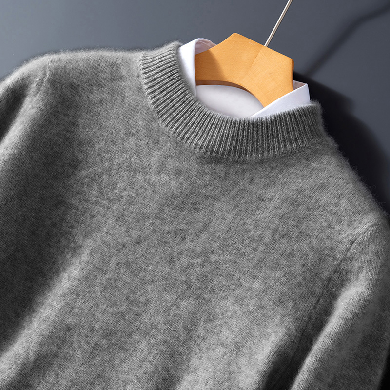 100%纯羊毛半高领高端男士羊绒衫