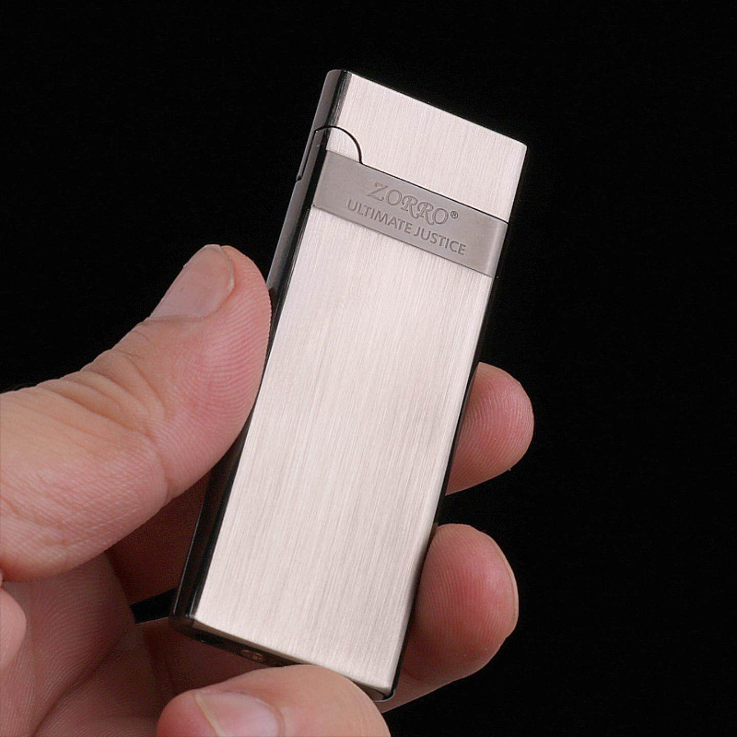 美国轻奢佐罗纯铜超薄直冲打火机男士原装打火石小巧防风打火机