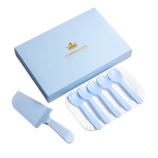 生日蛋糕餐具纸盘刀叉套装一次性盘叉餐盘烘焙折叠帽蜡烛礼盒组合