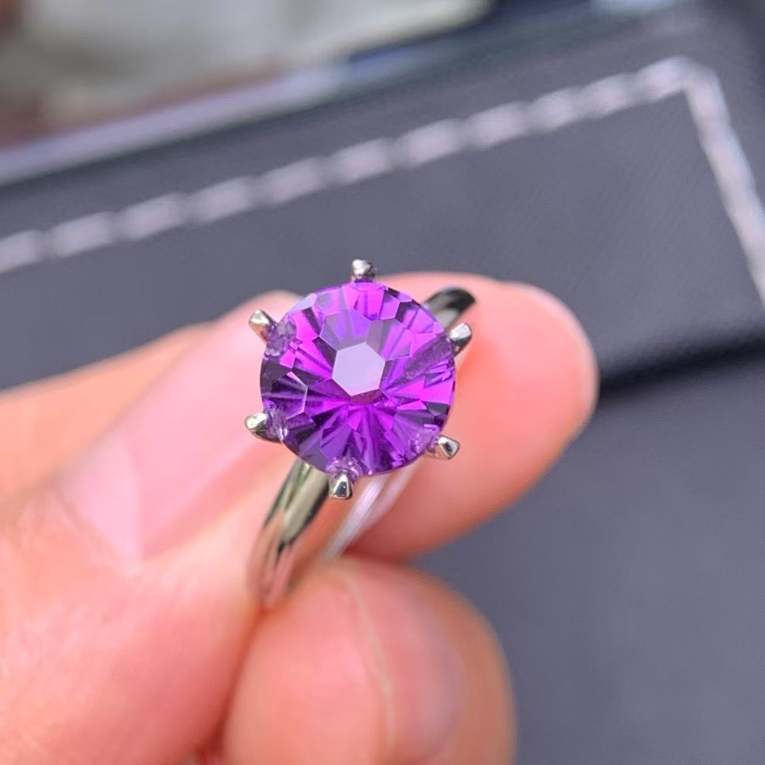 天然紫水晶S925银女士简单款戒指烟花筒活口银女士小巧精致9mm圆,饰品/流行首饰/时尚饰品新,戒指/指环,淘宝优惠券,粉丝福利购,淘宝优惠卷