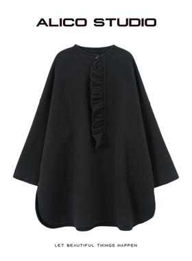 喜乐XILE 【墨尔本】秋冬新款圆领薄款双面尼羊绒花边上衣