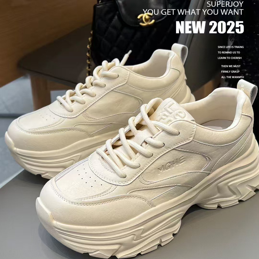 喜乐XILE 新款秋冬超轻防滑里外全皮厚底休闲老爹鞋