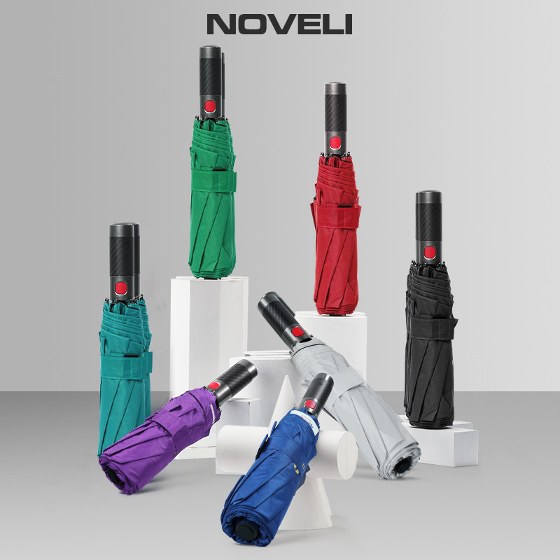 Noveli蓝威龙折叠伞自开收晴雨两用碳纤维超跑按钮黑胶加密三折伞,居家日用,伞,淘宝优惠券,粉丝福利购,淘宝优惠卷