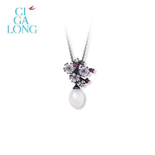 CIGALONG红梅珍珠项链