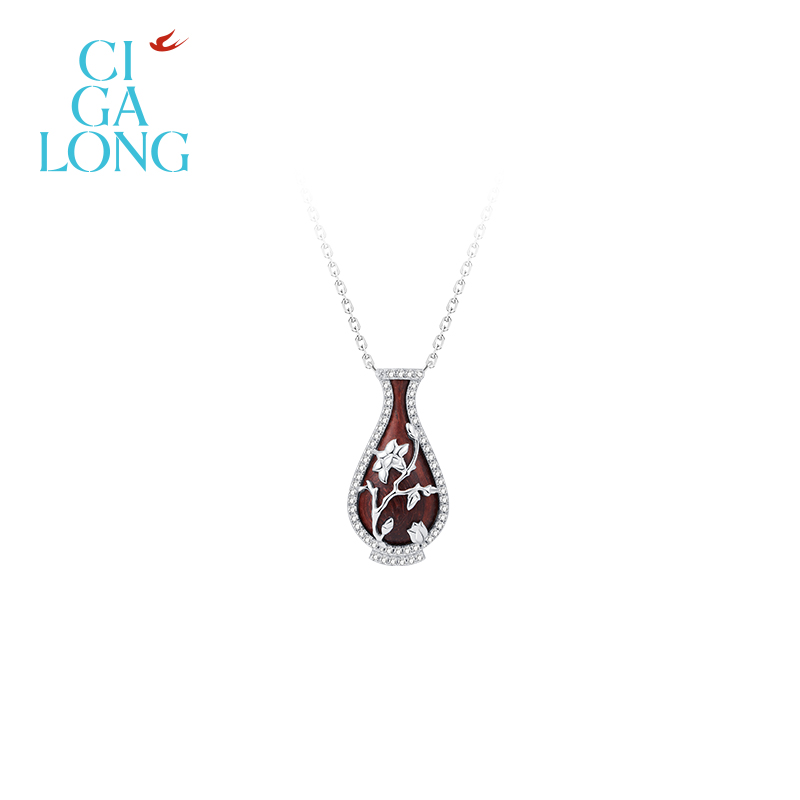 王真儿CIGALONG龙梓嘉花影檀香紫檀面包珠耳钉梨满园新中式珠宝