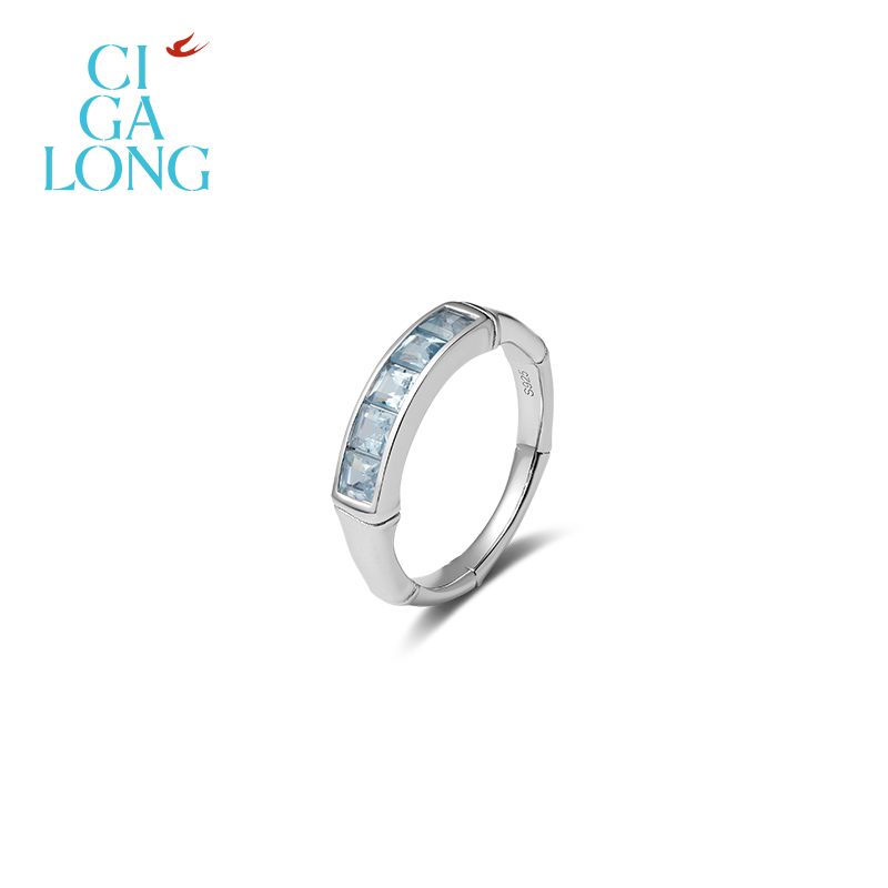 CIGALONG龙梓嘉赏竹托帕石戒指耳钉新品系列原创新中式珠宝