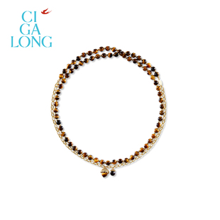 珠宝新年礼物 CIGALONG龙梓嘉松果虎眼石项链耳钉原创新中式 新品