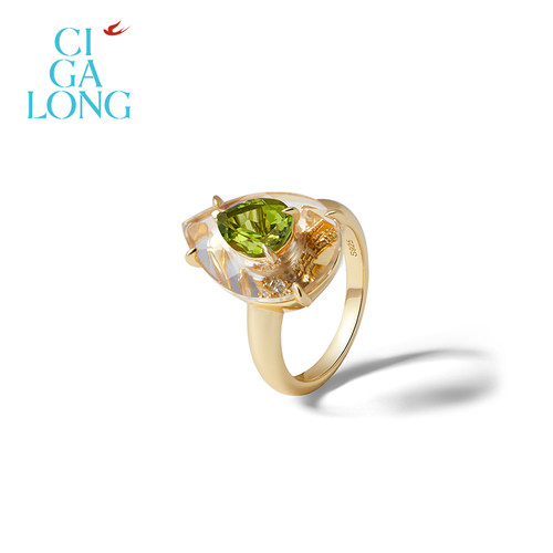 CIGALONG龙梓嘉流金映燕橄榄石项链耳钉戒指新品系列新中式珠宝