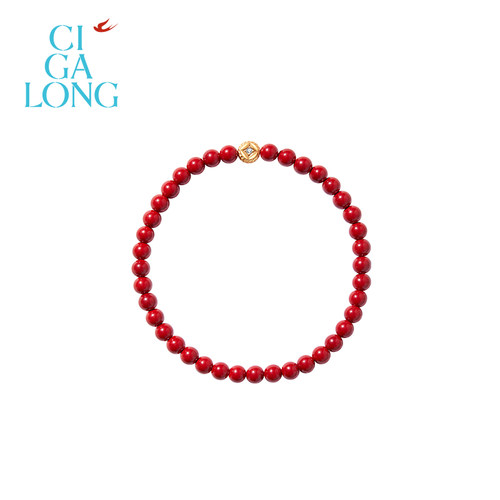 CIGALONG龙梓嘉金丝福禄再造辰砂朱砂手串珠落玉盘新中式新年礼物