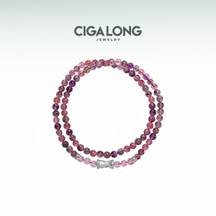 新中式 CIGALONG龙梓嘉高升竹节山梗紫水晶项链珠落玉盘新品 珠宝