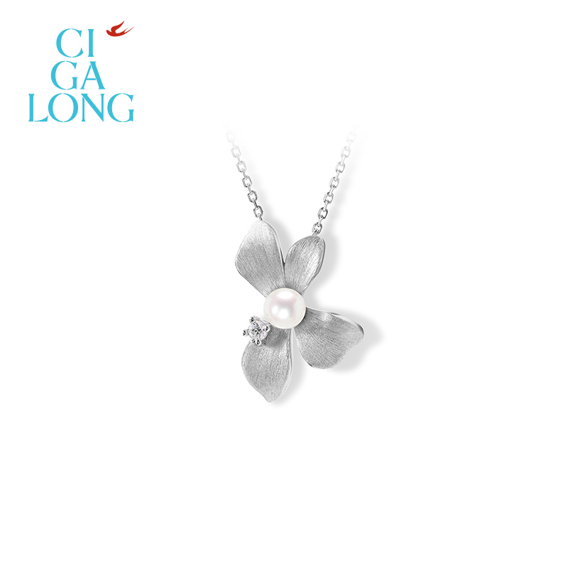 【灵感设计师陈昊宇】CIGALONG龙梓嘉银丝茉莉珍珠项链新品珠宝