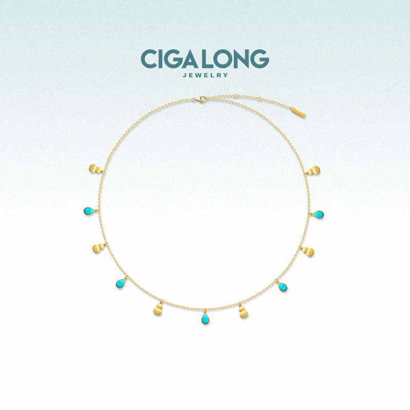CIGALONG龙梓嘉福禄绿松石项链原创新品新中式珠宝